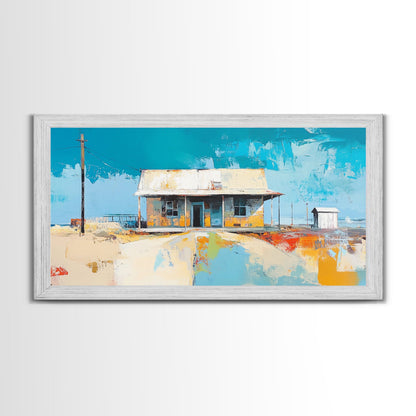 Desert House Art, Wandkunst im Südwest-Stil, rustikale Dekoration, Boho-Kunst, Bauernhauskunst, Küstenmalerei, gerahmter Leinwanddruck