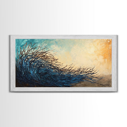 Abstract Wind, Canvas Print, wabi sabi art, moody art, extra wide painting, contemporary abstract, panoramic wall art