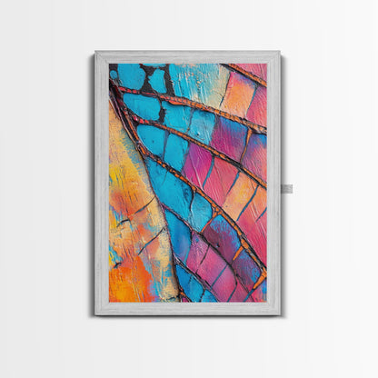 Abstract texture, pink abstract art, teal wall art, mosaic wall art, framed canvas print, geometric wall art, colorful home decor