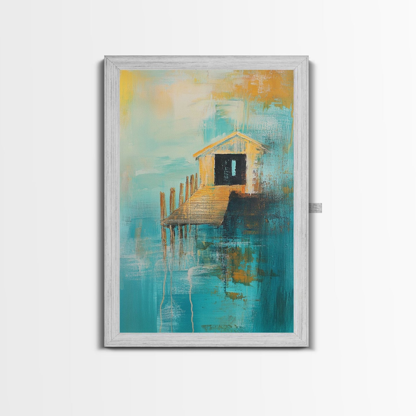 Fishing Shack, Nautical Painting, Coastal Wall Art, Rustic Wall Art, Ocean Art, Living Room Art, Canvas Print, Gift Idea