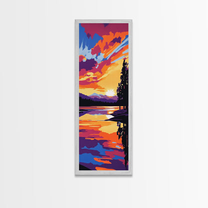 Sunrise Over Water, Majestic Landscape, Coastal Retreat, Relaxing Wall Art, Sunset Lover Gift, Framed Canvas Print, Bohemian Decor