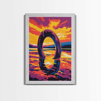 Surreal Loop, Dreamy Sunset, Fantasy Art, Abstract Landscape, Canvas Print, Unique Home Decor, Statement Wall Art, Modern