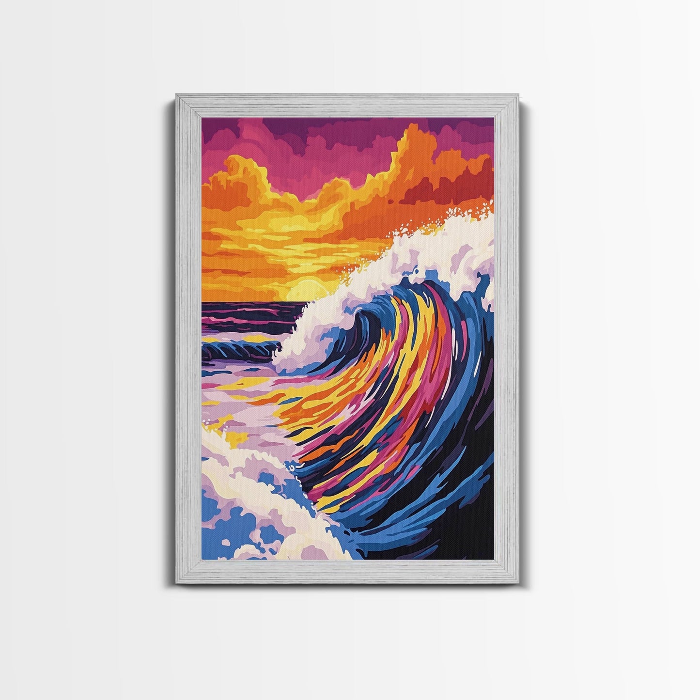Ocean Wave, Surf Art, Coastal Canvas, Vibrant Seascape, Beach House Decor, Large Canvas Print, Modern Beach Wall Art