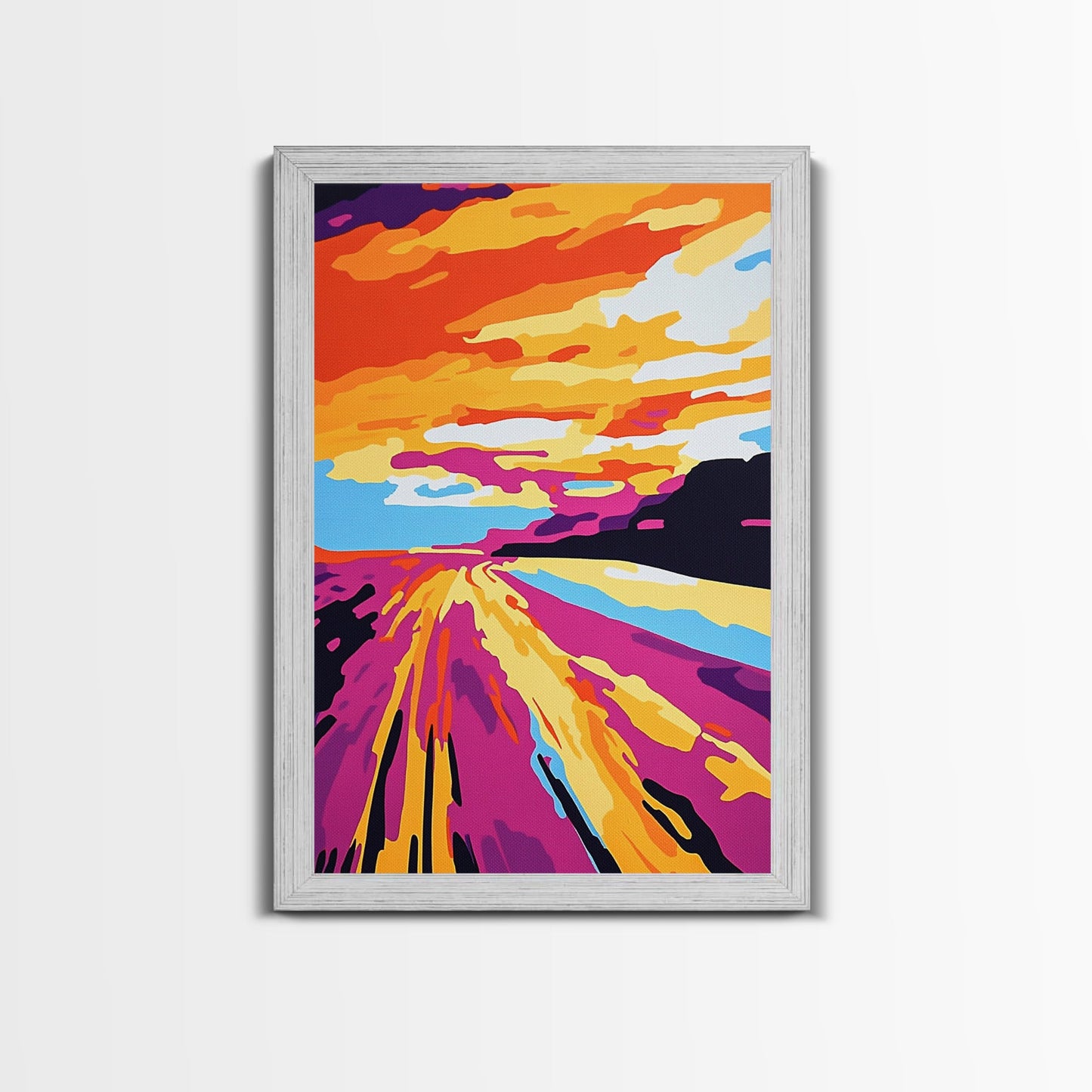 Desert Road, Sunset, Adventure, Canvas Print, Southwest Landscape, Travel Wall Art, Wanderlust Decor, Road Trip, Boho Home Style