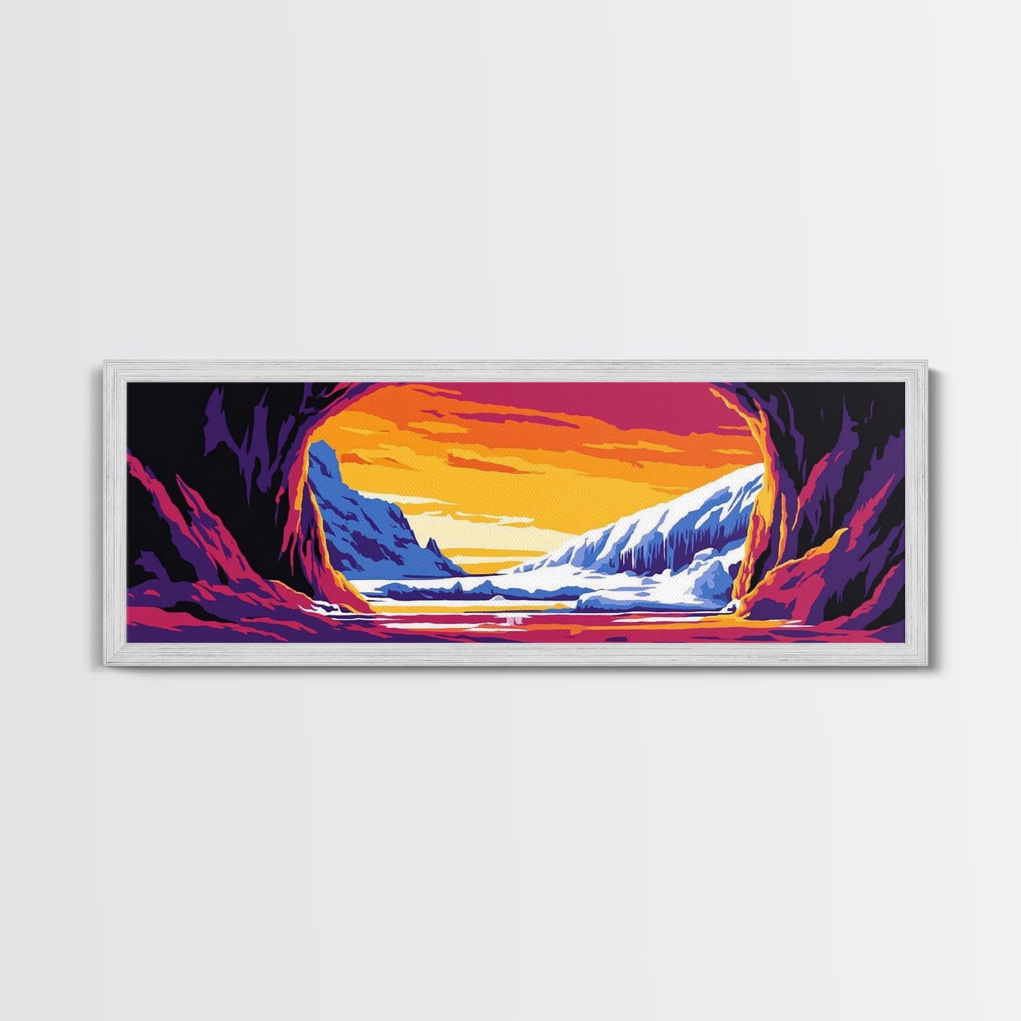 Arctic Cave, Winter Landscape, Nature Escape, Mountain Snow, Chill Tones, Adventure Vibes, Man Cave Art, Canvas Print