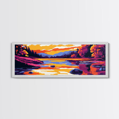 Cliffside Sunset, Dramatic Coast, Serene Waters, Canvas Print, Nature Wall Art, Vibrant Landscape, Boho Decor, Relaxing Atmosphere