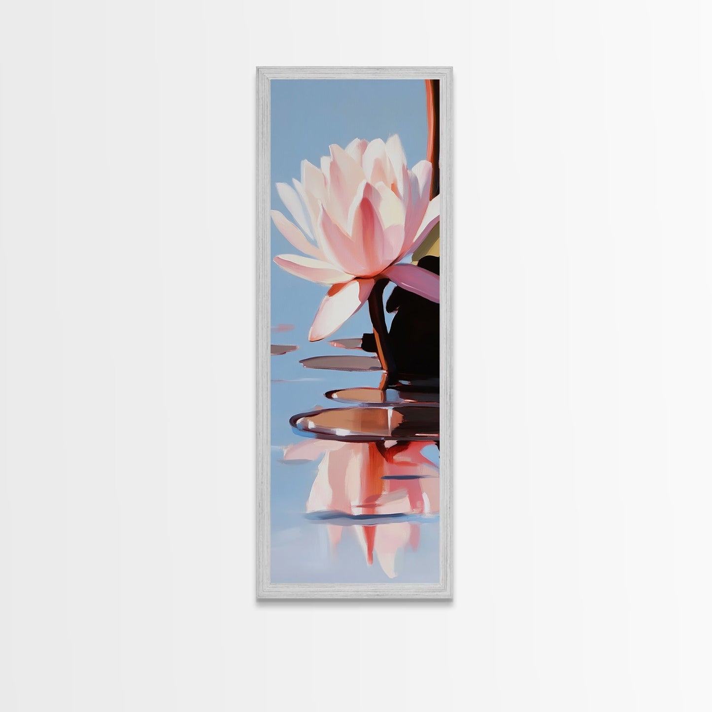 Water Lily, Floral Art, Botanical, Nature Wall Art, Zen Spa Decor, Minimalist Flower Painting, Bedroom Art, Canvas Print