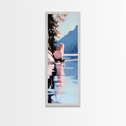 Reflective Landscape, Framed Canvas Print, Surreal Wall Art, Contemporary Home Decor, Living Room Wall Art, Minimalist Coastal Vibes