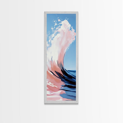 Ocean Wave, Abstract Seascape, Coastal Art, Framed Canvas Print, Modern Beach Wall Art, Minimalist Wave Painting, Living Room Wall Art