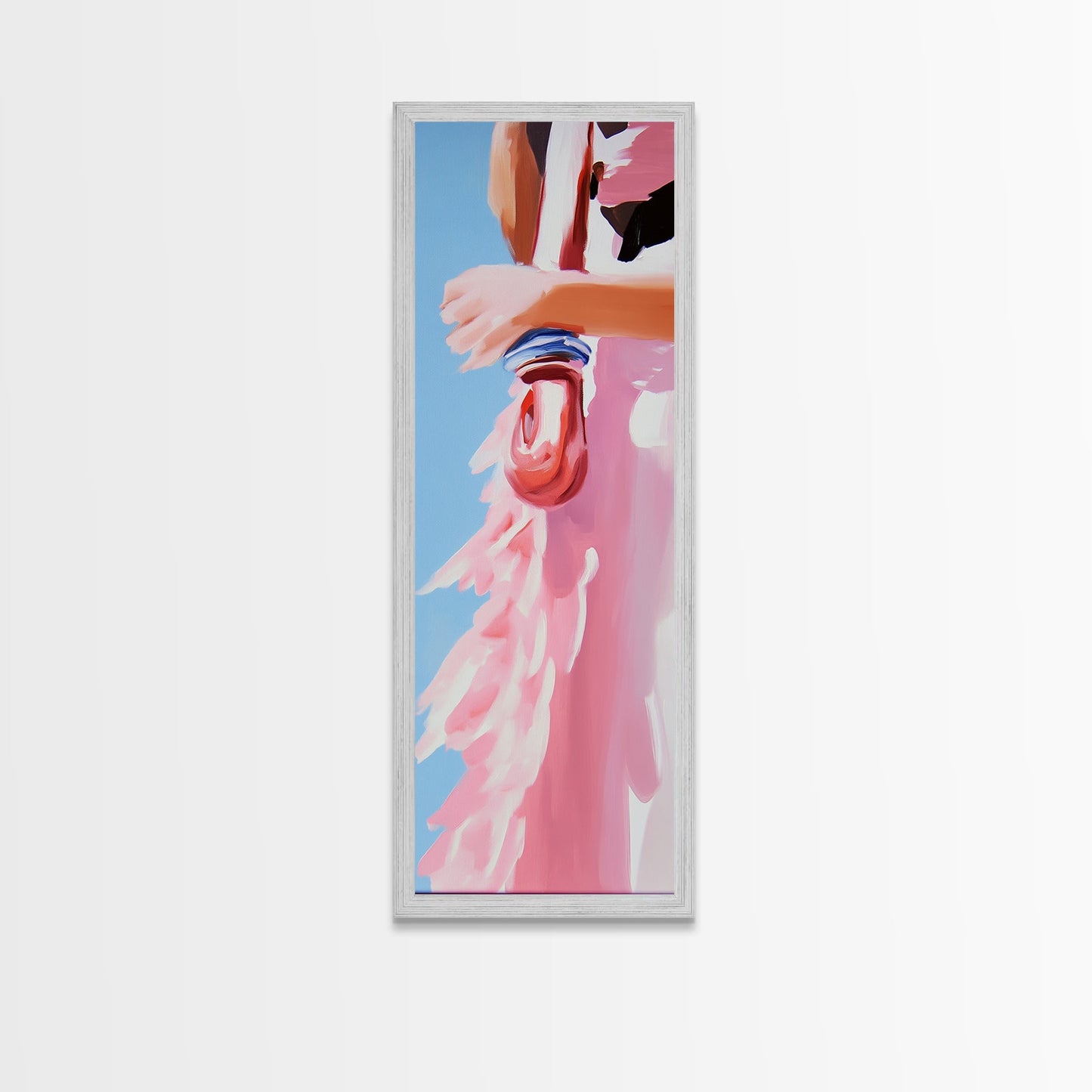 Pink Rope, Nautical Charm, Coastal Decor, Canvas Print, Boho Wall Art, Minimalist Painting, Ocean Art, Pastel Tones, Gift, Blue