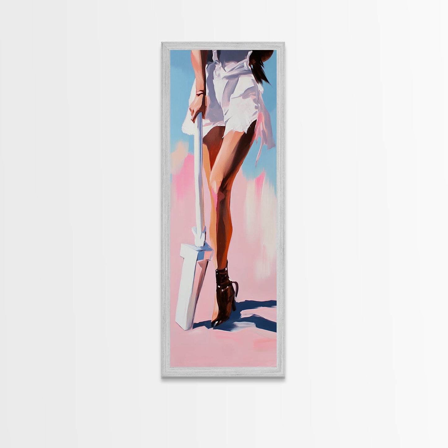 Beach Legs, Summer Vibes, Fashion Wall Art, Modern Minimalist Decor, Coastal Aesthetic, Chic Home Style, Framed Canvas Print