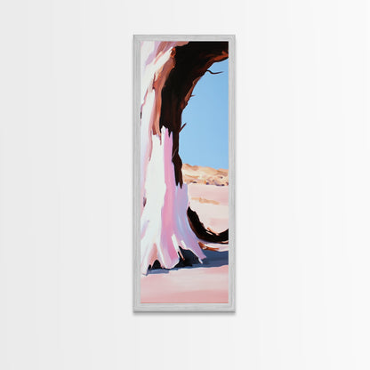 Desert Arch, Pink Sand, Minimalist Landscape, Framed Canvas Print, Boho Wall Art, Southwest Decor, Living Room Art, Nature Inspired