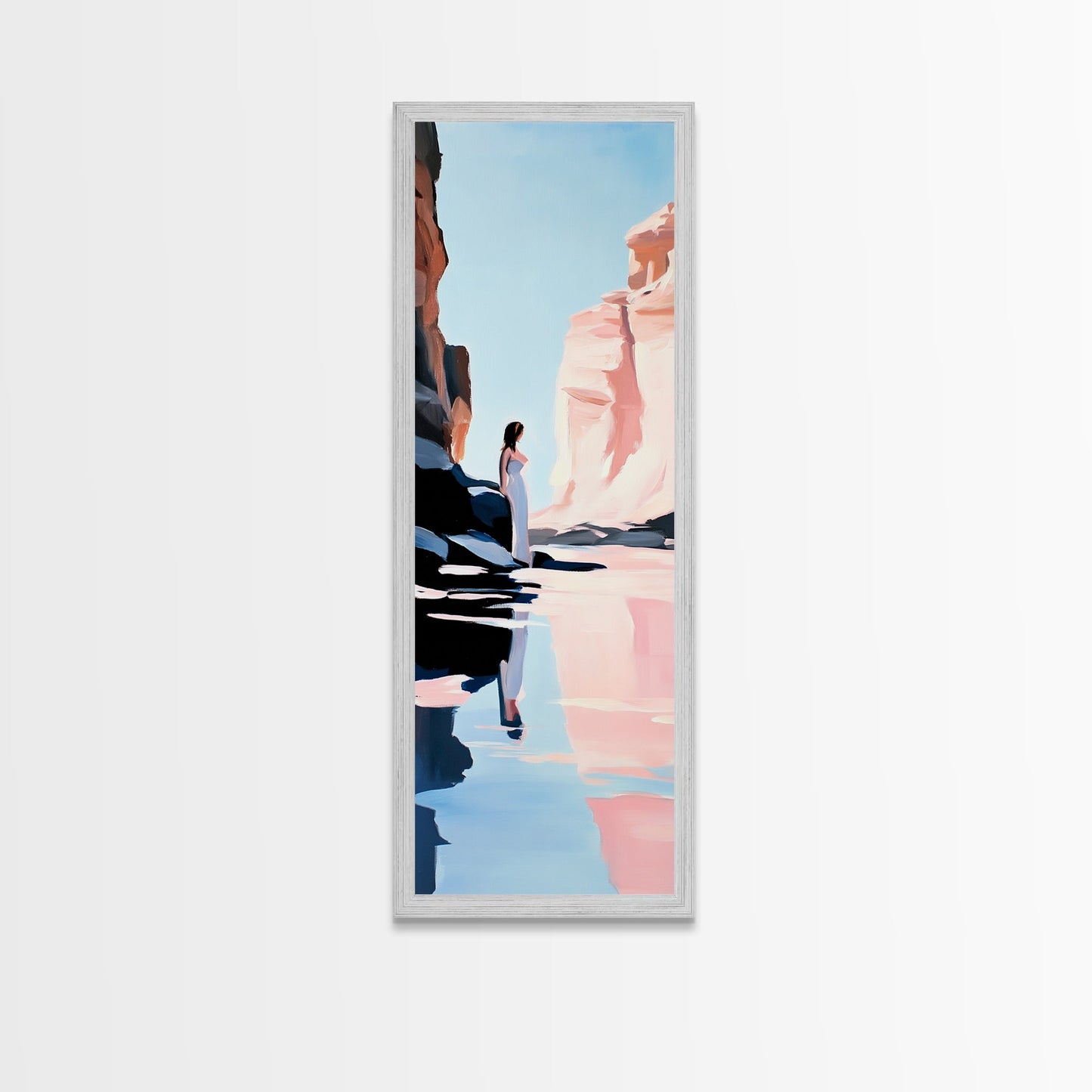 Desert Serenity, Soft Pastel Wall Art, Minimalist Landscape, Boho Art, Southwest Decor, Nature Painting, Living Room Canvas Print