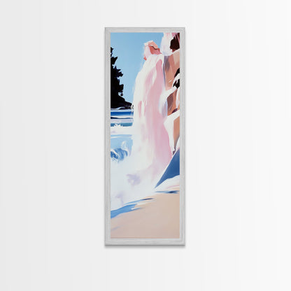 Waterfall Scene, Sunset Cascade, Nature Landscape, Framed Canvas Print, Adventure Art, Outdoor Escape, Mountain Home Decor, Office Wall Art