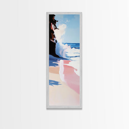 Meereswelle, Küstenkunst, moderne Meereslandschaft, blaue Wanddekoration, Wohnzimmerbild, minimalistische Kunst, Leinwanddruck, maritimer Stil