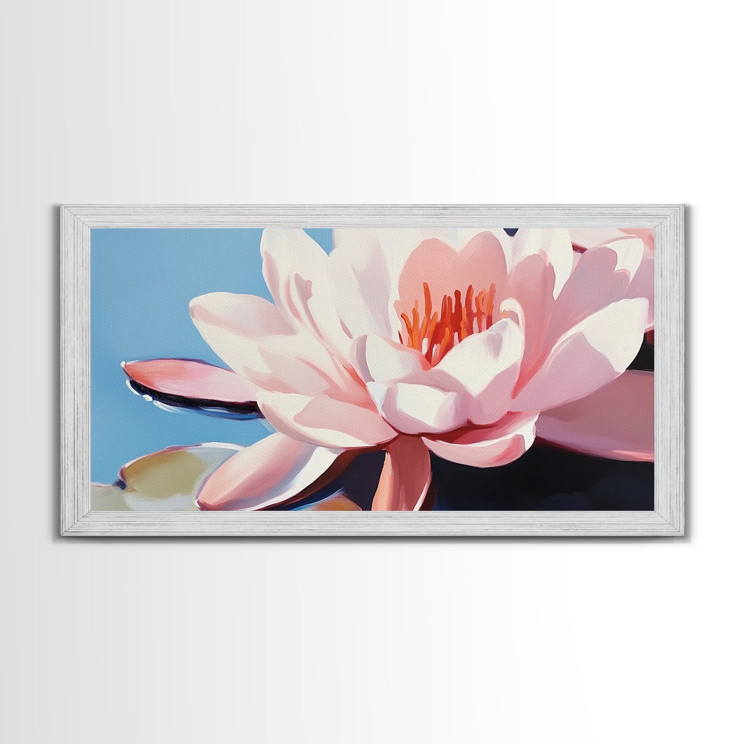 Seerosenblüte, florales Wandbild, Zen-Botanischer Druck, minimalistische Naturdekoration, moderne, ruhige Kunst, Leinwanddruck fürs Badezimmer