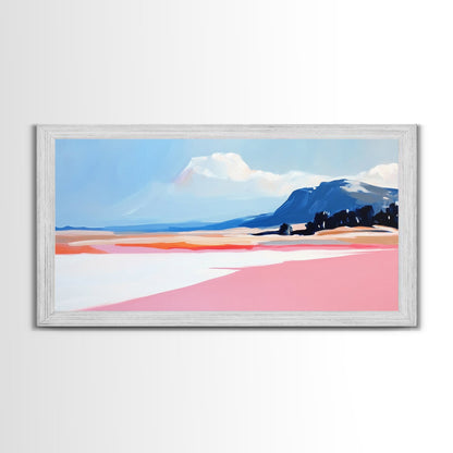 Mountain Horizon, Pastel Desert, Sunset Landscape, Canvas Print, Southwest Wall Art, Earth Tone Decor, Living Room Artwork, Scenic Painting