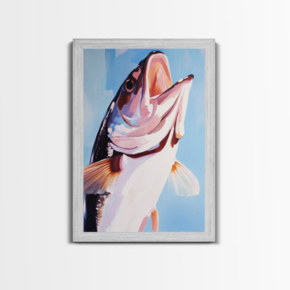 Bass Fish, Fishing Wall Art, Nautical Decor, Sport Fishing, Canvas Print, Coastal Home, Lake House Decor, Rustic Cabin, Ocean Inspired