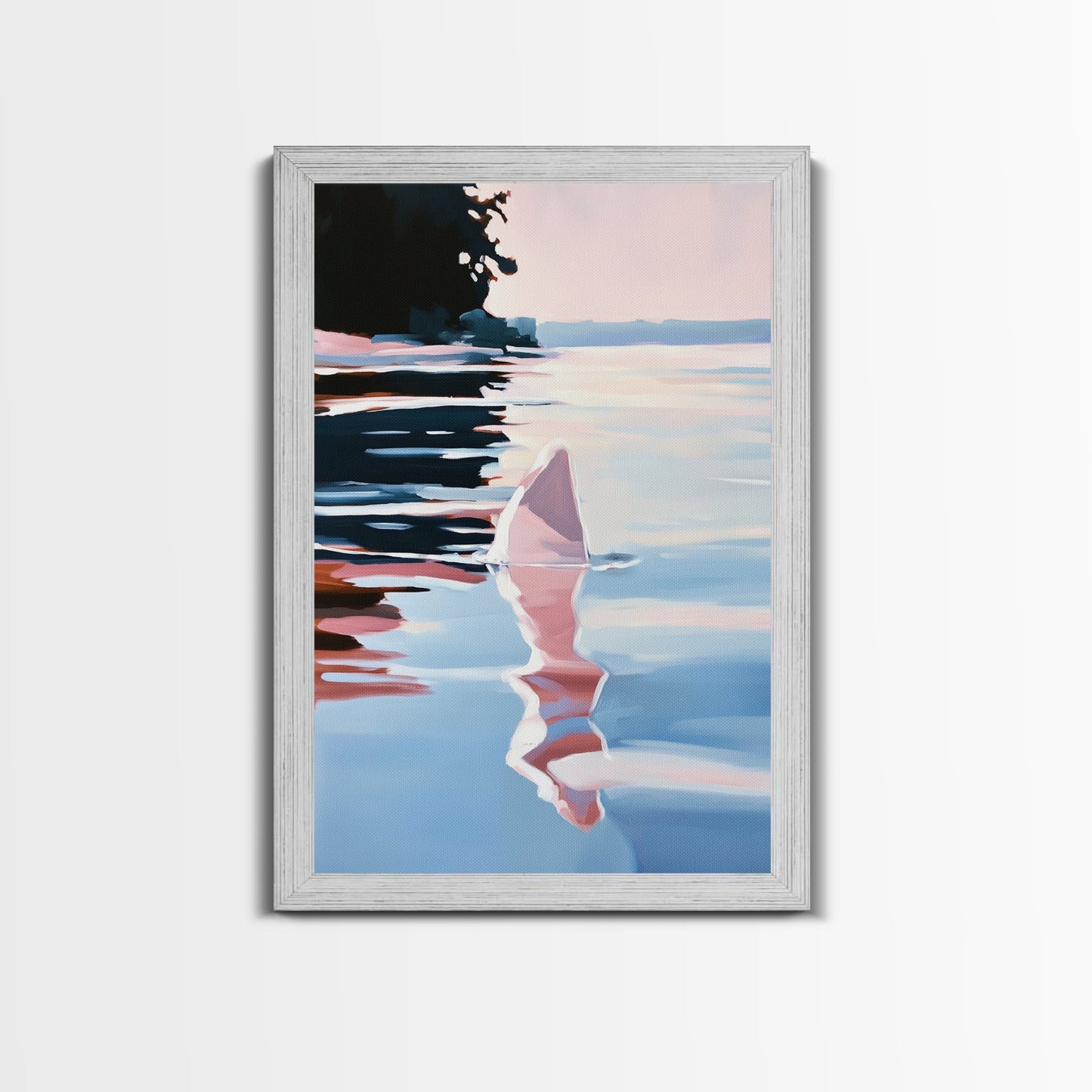 Ocean Reflection, Sunset, Water Art, Framed Canvas Print, Coastal Wall Art, Minimalist Decor, Beach House Art, Modern Seascape