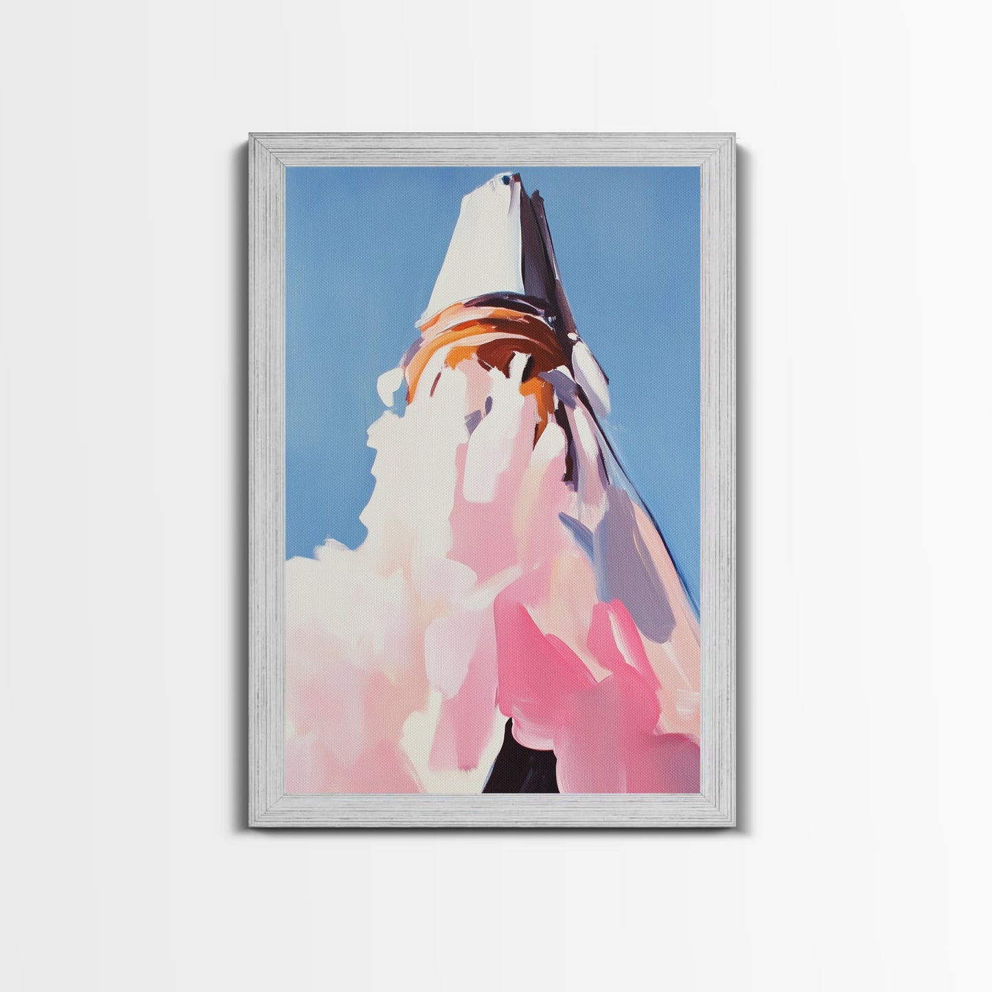 Mountain, Abstract Peak, Modern Landscape, Canvas Print, Blue Wall Art, Minimalist Nature Art, Neutral Wall Decor, Office Wall Art