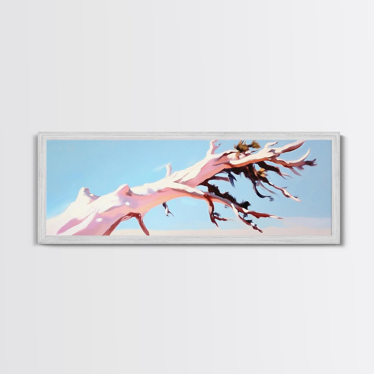 Wüstenbaum, abstrakte Landschaft, Erdtöne, Leinwanddruck, minimalistische Naturkunst, Wanddekoration fürs Wohnzimmer, modernes Boho-Gemälde