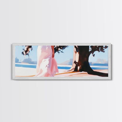 Sunlit Pathway, Dreamy Nature Art, Romantic Forest Scene, Earth Tones, Framed Canvas Print, Cozy Home Decor, Hallway Statement Piece