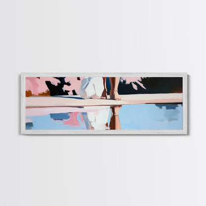 Reflection Beauty, Elegant Aesthetic, Nature Painting, Romantic Minimalism, Framed Canvas Print, Living Room Decor, Feminine Artwork