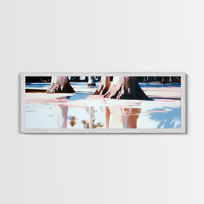 Tree Reflections, Water Reflection, Earthy Tones, Canvas Print, Minimalist Wall Art, Nature Inspired Decor, Modern Home Aesthetic