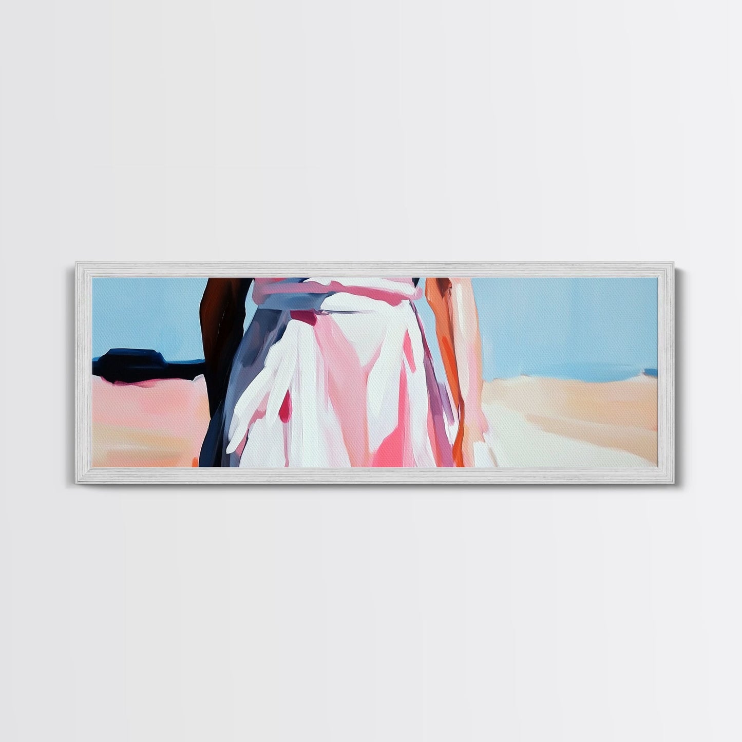 Elegante Frauenkunst, feminine Abstraktion, modische Wanddekoration, moderner gerahmter Leinwanddruck, Pastellgemälde, Kunst für Schlafzimmer oder Ankleidezimmer