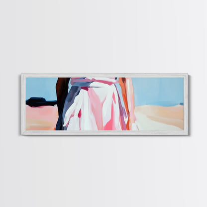 Elegante Frauenkunst, feminine Abstraktion, modische Wanddekoration, moderner gerahmter Leinwanddruck, Pastellgemälde, Kunst für Schlafzimmer oder Ankleidezimmer