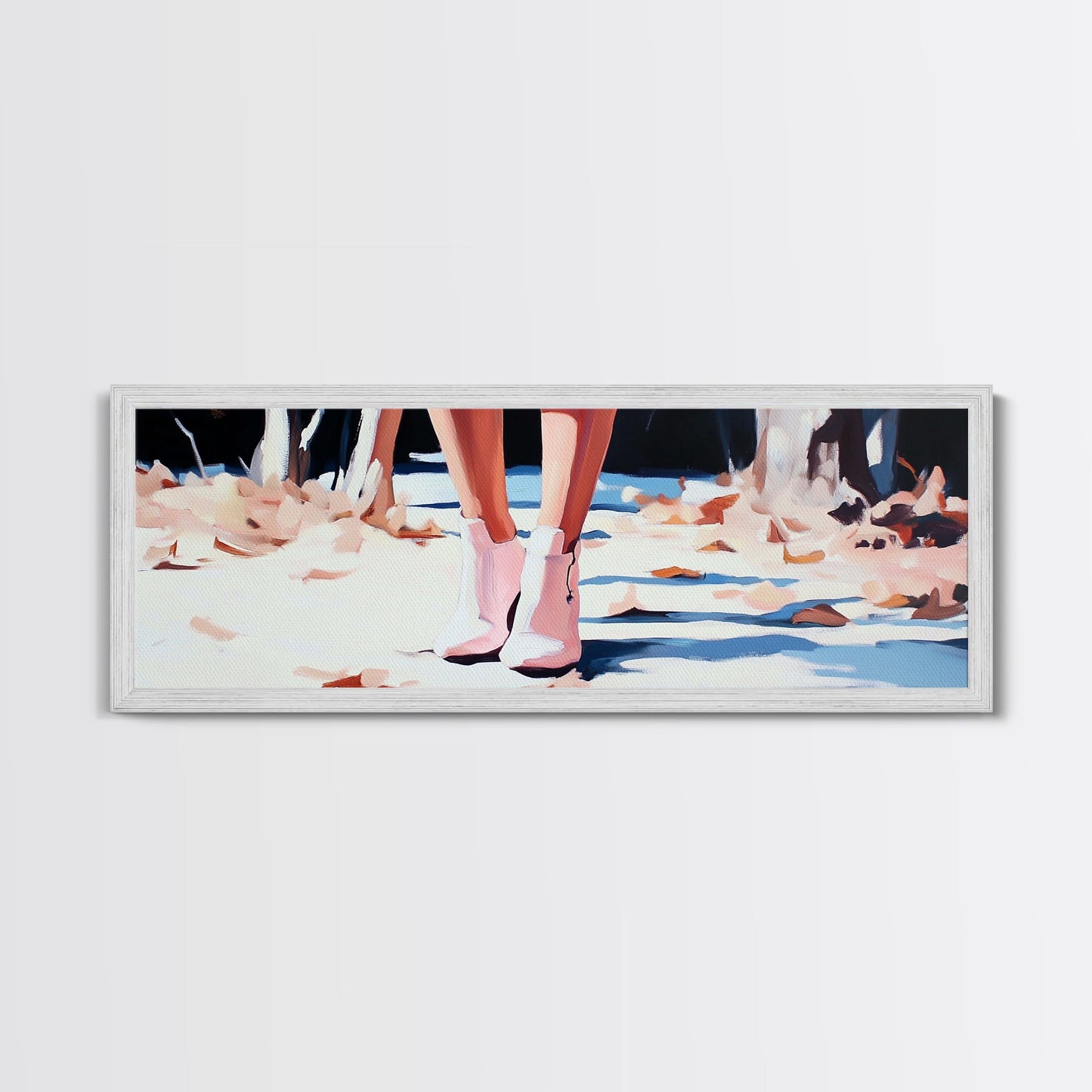 Autumn Steps, Fall Aesthetic, Cozy Vibes, Framed Canvas Print, Rustic Wall Art, Warm Tones, Bedroom Decor, Nature Inspired Artwork