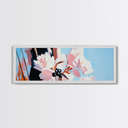 Cherry Blossoms, Floral Wall Art, Spring Decor, Nature Painting, Pastel Aesthetic, Elegant Botanical, Living Room, Canvas Print
