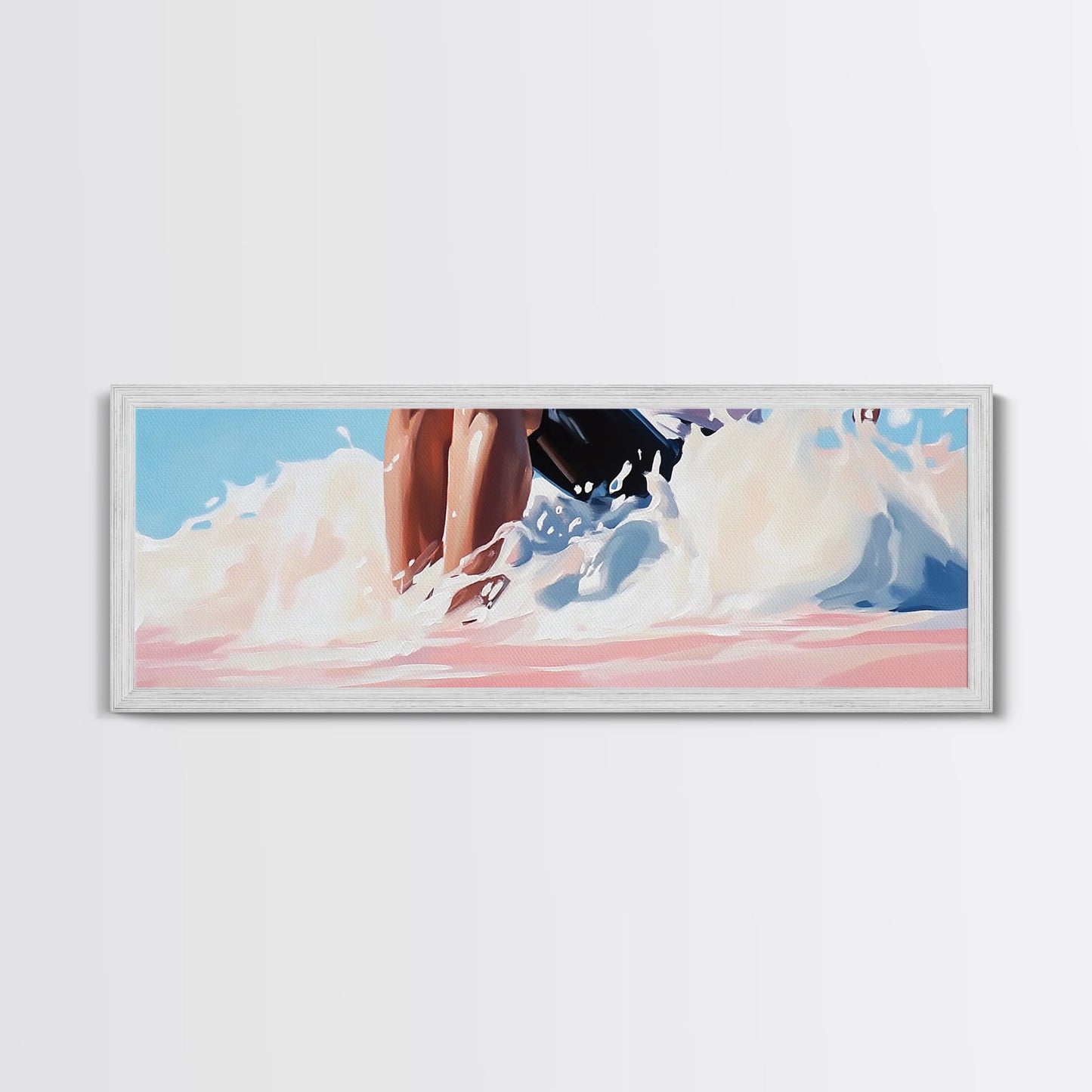 Ocean Waves, Coastal Art, Beach Vibes, Living Room Wall Art, Modern Seascape, Minimalist Art, Framed Canvas Print, Nautical Decor