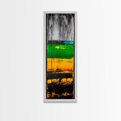 Rustic Abstract, Distressed Wood Texture Painting, Modern Farmhouse Wall Art, Framed Canvas Print, Industrial Decor, Neutral Artwork