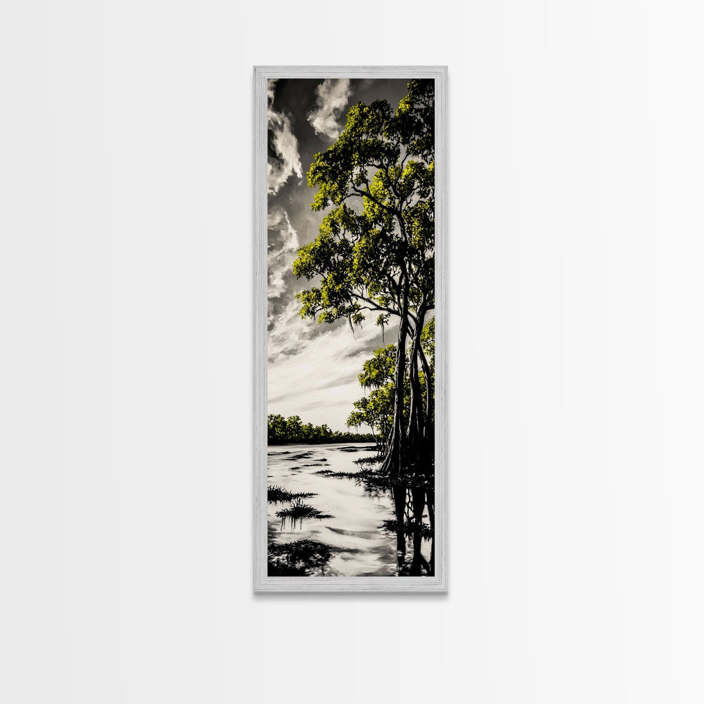 Swamp Trees, Black and White Landscape, Nature Wall Art, Rustic Home Decor, Framed Canvas Print, Large Wall Art, Office Art, Neutral Decor