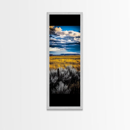 Open Prairie, Sunset Field, Vast Landscape Art, Western Home Decor, Framed Canvas Print, Large Wall Art, Rustic Farmhouse Art, Horizon View