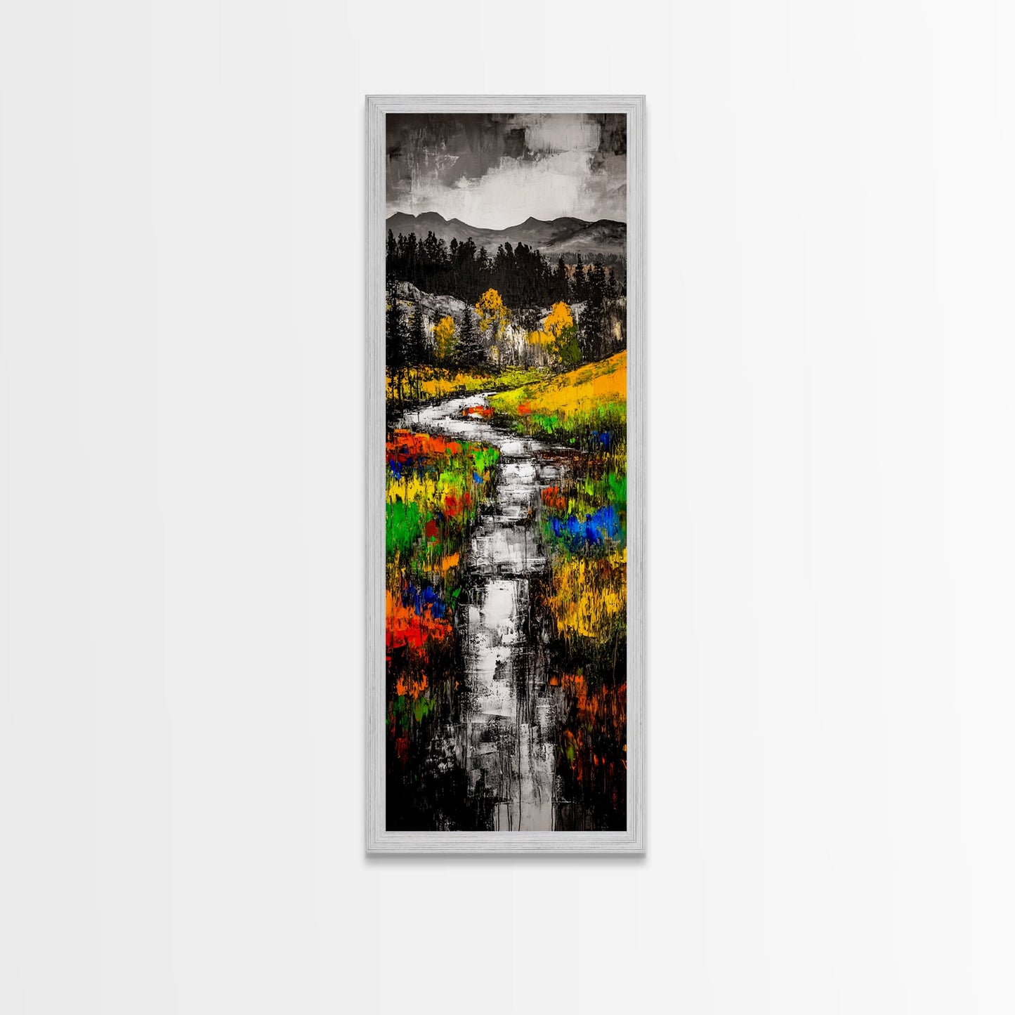 Monochrome River, Scenic Landscape, Canvas Print, Black And White Wall Art, Nature Inspired, Minimalist Home, Modern Office Decor