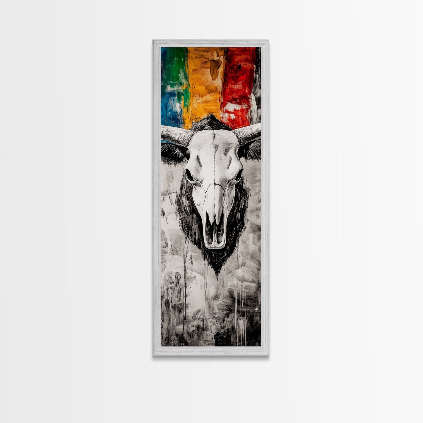 Skull, Western, Rustic, Canvas Print, Cowboy Wall Art, Southwestern Decor, Bold Statement Art, Boho Farmhouse, Eclectic Home Decor