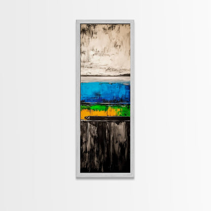 Abstract Ocean, Modern Art, Coastal Wall Decor, Blue and Yellow Painting, Framed Canvas Print, Minimalist Art, Contemporary Home Decor