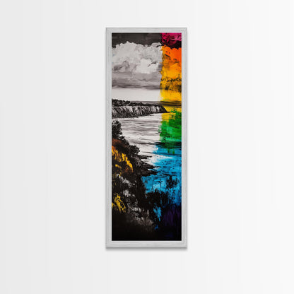 Vibrant Coast, Abstract Seascape, Colorful Ocean Art, Canvas Print, Bold Wall Art, Coastal Home Decor, Beach Painting, Modern Art