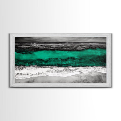 Abstract Ocean, Beach Wall Art, Coastal Decor, Seascape Painting, Modern Home Art, Nautical Decor, Framed Canvas Print, Large Wall Art