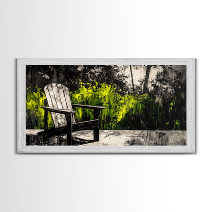Adirondack Chair, Rustic Decor, Outdoor Art, Nature Print, Cabin Wall Art, Country Home Decor, Farmhouse Wall Art, Framed Canvas Print
