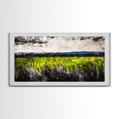 Green Field, Landscape Canvas Print, Nature Wall Art, Minimalist Artwork, Outdoor Scene, Farmhouse Decor, Living Room Wall Art