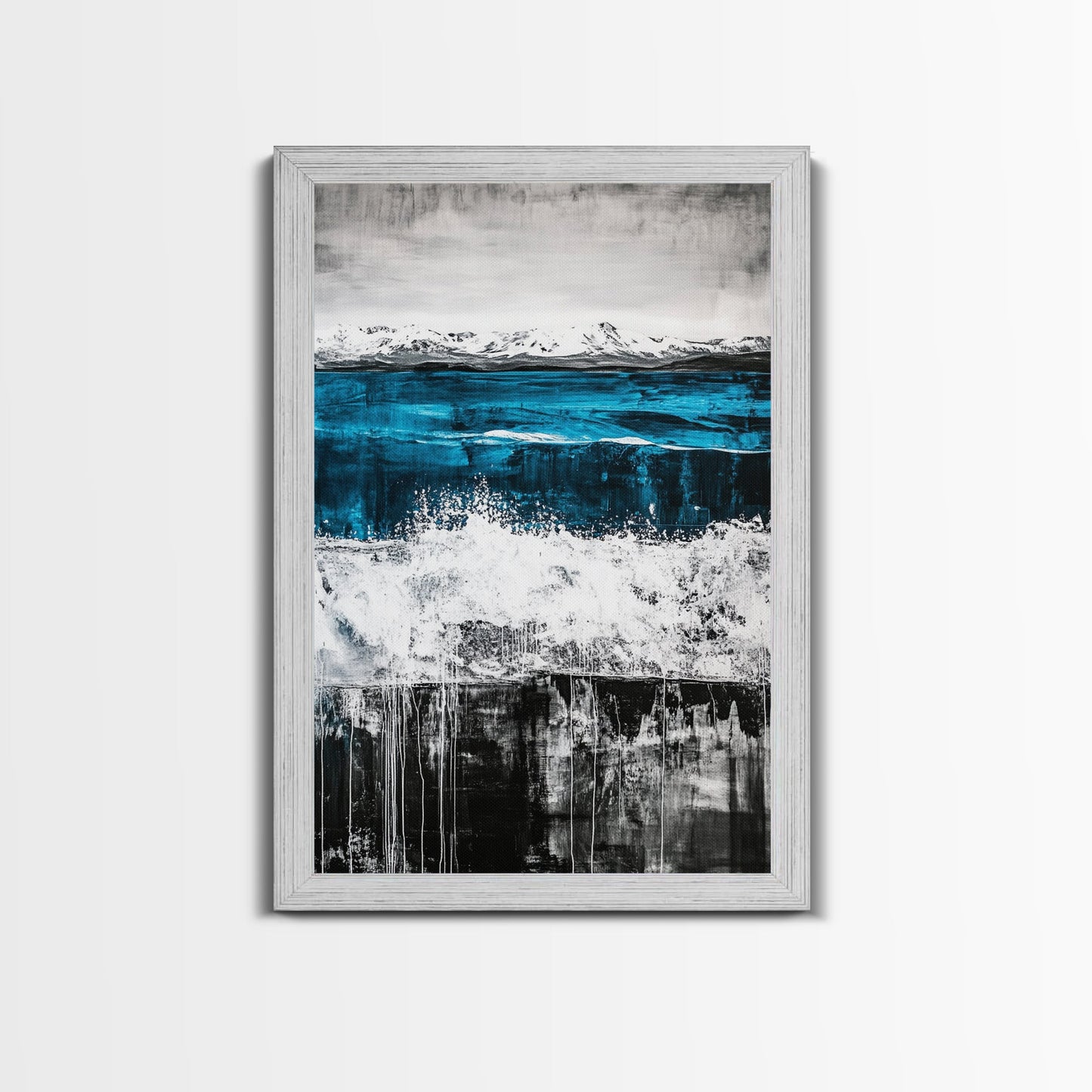 Sunset Mountain, Fall Colors, Vibrant Abstract, Framed Canvas Print, Rustic Home Decor, Nature Inspired Art, Living Room Wall Art