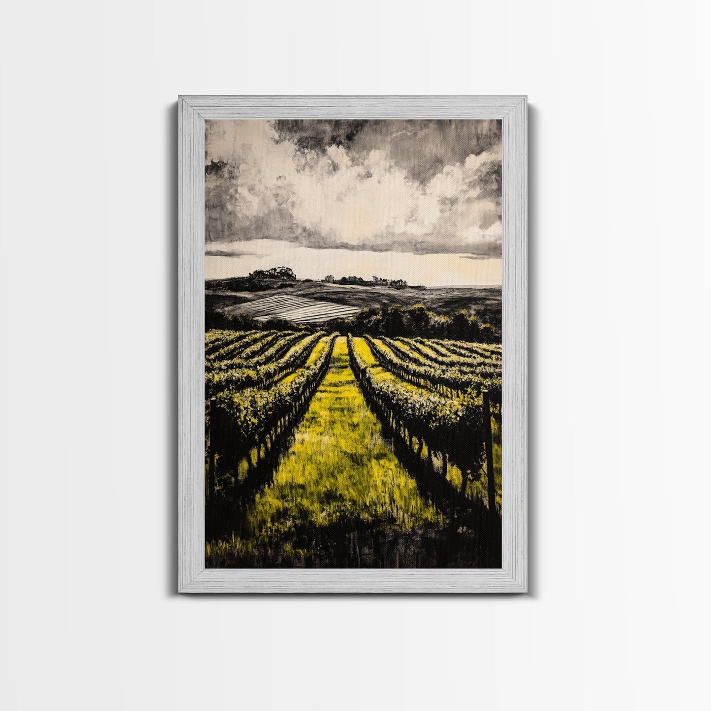 Vineyard Path, Rolling Hills, Rustic Landscape, Canvas Print, Country Farmhouse Art, Kitchen Wall Decor, Wine Lover Gift, Fall Vibes