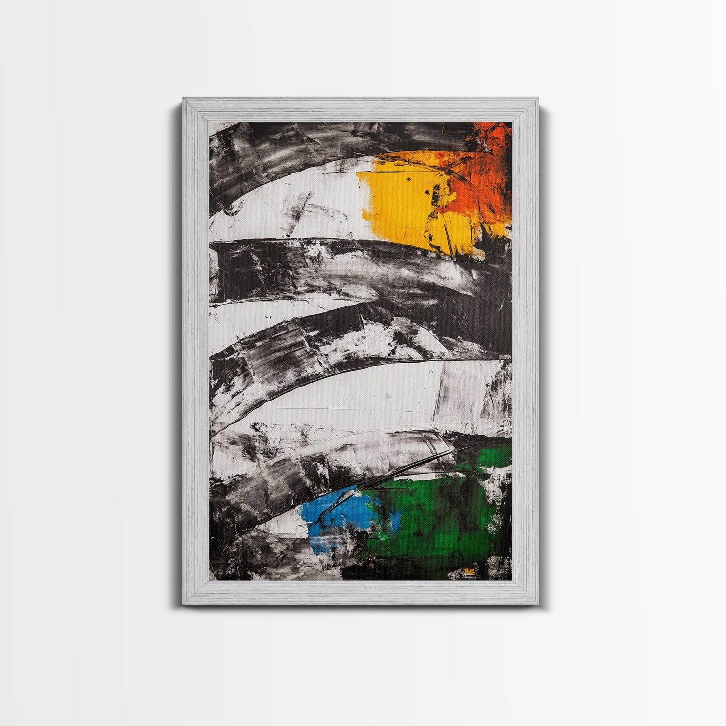 Abstract Curves, Black and White, Modern Art, Bold Colors, Minimalist Painting, Contemporary Style, Statement Piece, Canvas Print