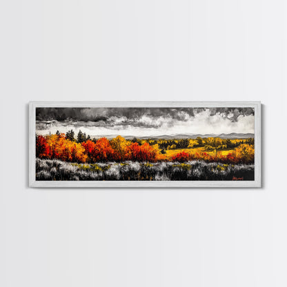 Autumn Foliage, Fall Trees, Seasonal Art, Canvas Print, Colorful Wall Art, Nature Decor, Thanksgiving Gift, Living Room Aesthetic