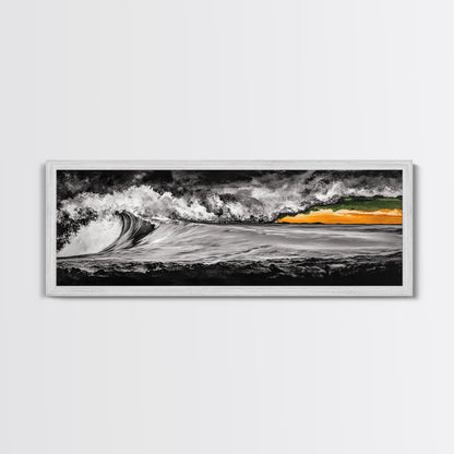 Dramatic, Ocean Wave, Black and White, Canvas Print, Coastal Wall Art, Modern Home Decor, Large Wall Art, Minimalist Art, Bedroom Wall Art