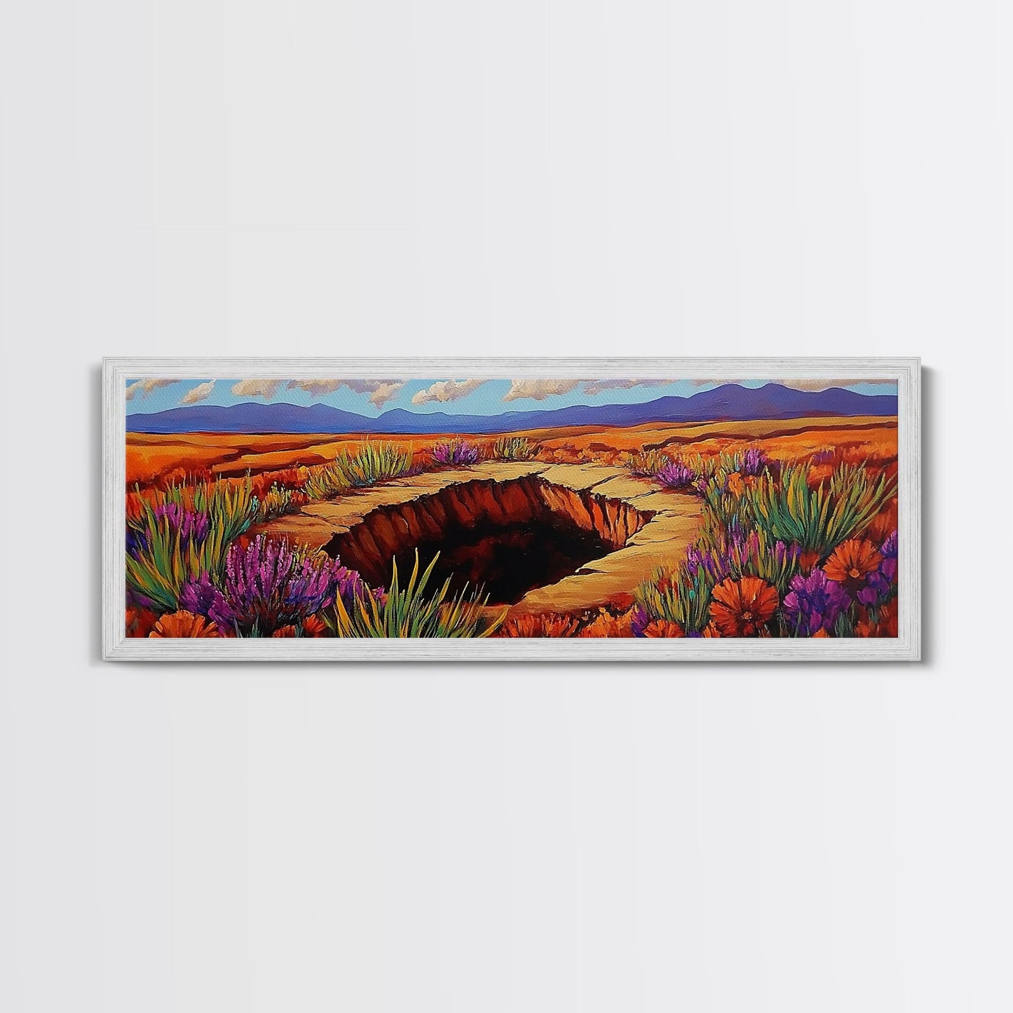 Autumn Desert Vibes, Colorful Fall Landscape, Bright Nature Scene, Southwest Art, Framed Canvas Print, Autumn Wall Decor, Living Room Art