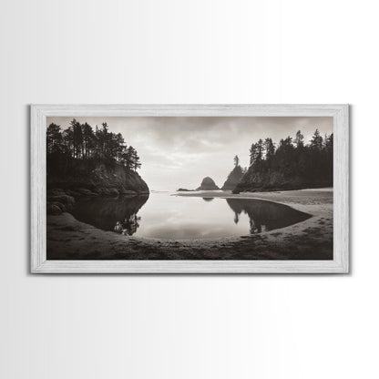 Tranquil Cove View, Forest Meets Ocean, Pacific Northwest Art, Canvas Print, Living Room Wall Art, Nature Photography, Calm Aesthetic